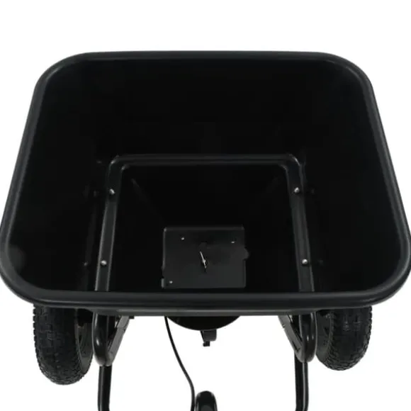 Saltspreder/strøtrækvogn 45 L - Robust PVC og stål | Størrelse: 125x74x79 cm