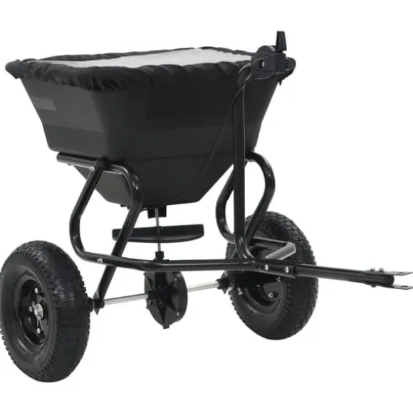 Saltspreder/strøtrækvogn 45 L - Robust PVC og stål | Størrelse: 125x74x79 cm