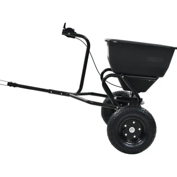 Saltspreder/strøtrækvogn 45 L - Robust PVC og stål | Størrelse: 125x74x79 cm