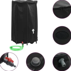 Sammenfoldelig vandtank med hane 500L - PVC | Farve: Grøn | Størrelse: 500L