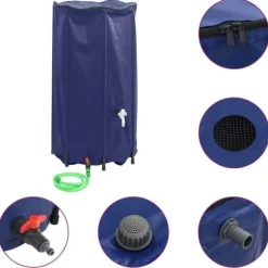 Sammenfoldelig vandtank med hane - 380 l PVC | Farve: Grøn