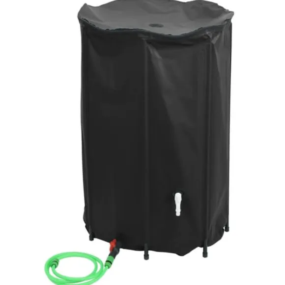Sammenfoldelig vandtank med hane - PVC 1000 L | Farve: Grøn | Størrelse: 1000 L