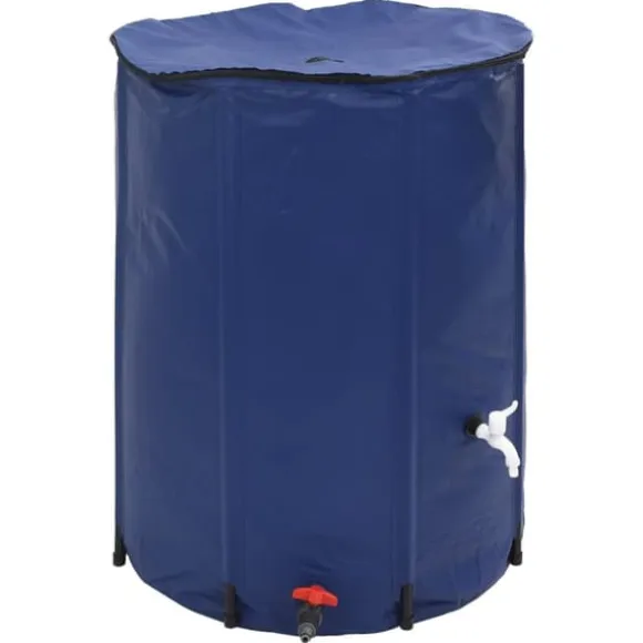 Sammenfoldelig vandtank med hane 750L - Robuste PVC | Farve: Grøn | Størrelse: 750 L