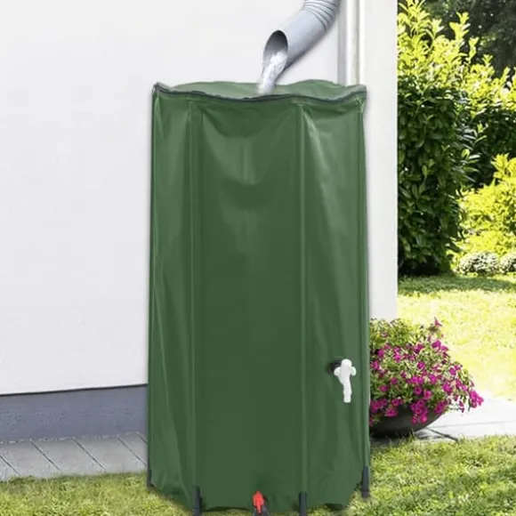 Sammenfoldelig vandtank med hane - Regnvandsbeholder 100 L | Materiale: PVC