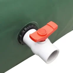 Sammenfoldelig vandtank med hane - 2100 l PVC | Farve: Grøn | Størrelse: 2100 l
