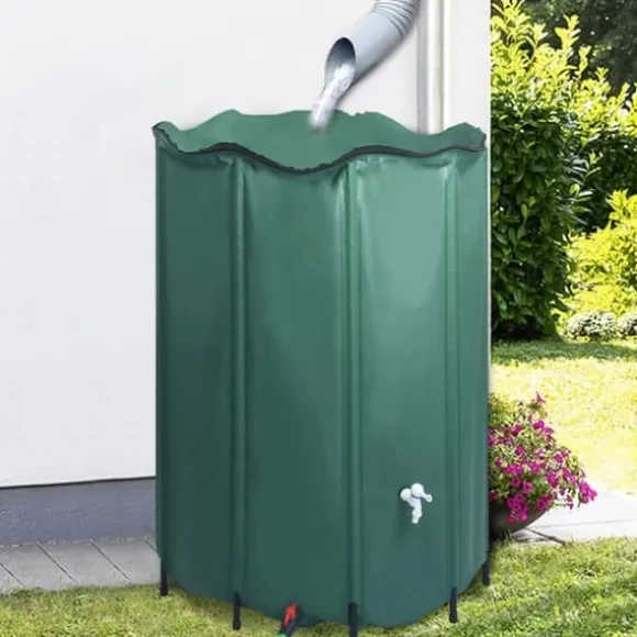 Sammenklappelig regnvandsbeholder med hane - 1350 l | Farve: PVC | Størrelse: Foldsammen