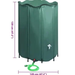 Sammenklappelig regnvandsbeholder med hane - 1350 l | Farve: PVC | Størrelse: Foldsammen