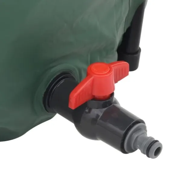 Sammenklappelig regnvandsbeholder 1000 l - PVC med hane | Farve: Grøn