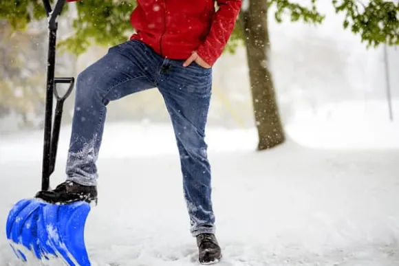 Sammenklappelig sneskovl, to håndtag, ergonomisk