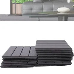 Sammenkoblede terrassefliser, holdbart PP-materiale, skridsikker design, nem DIY-installation