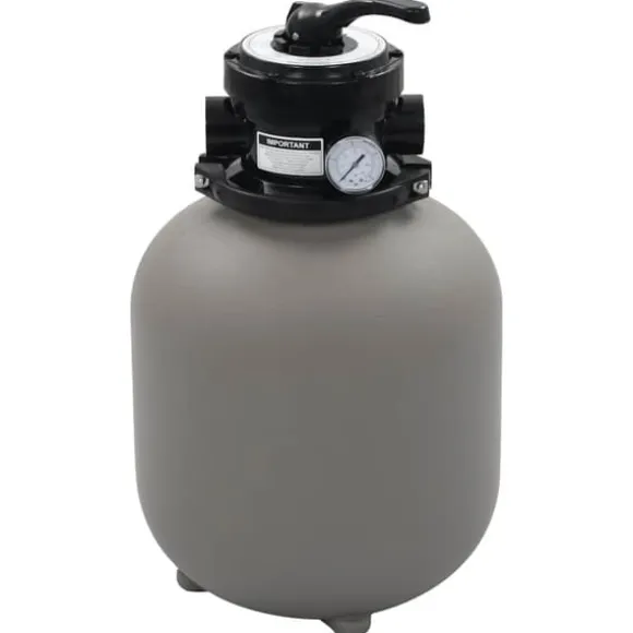Sandfilter til pool med multiventil - 4 indstillinger | Farve: Grå | Størrelse: 350 mm
