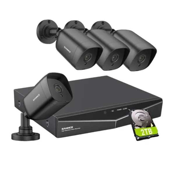 Sannce Security Camera System, 5MP Opløsning, 4TB Storage,4PCS 2TB