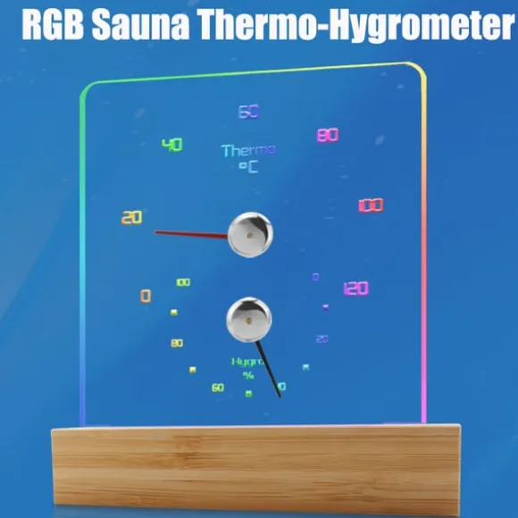 Sauna termometer hygrometer med RGB lys