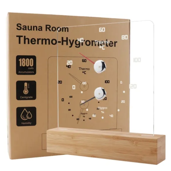 Sauna termometer hygrometer med RGB lys