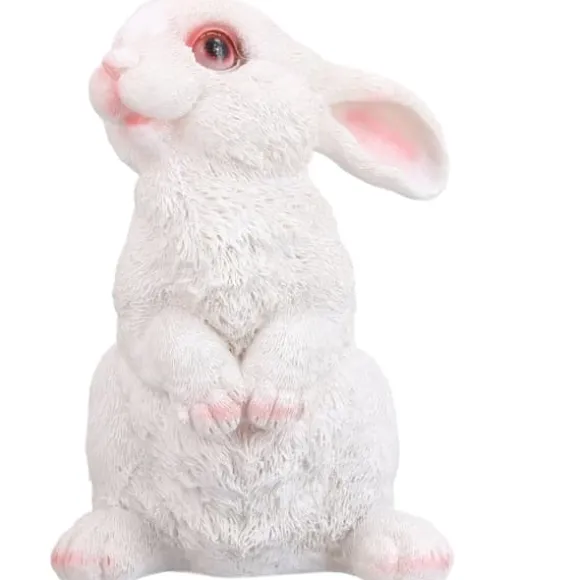 Sød kanin Skulptur Harpiks Håndværk Have Bunny Dekoration Simulering Kanin Statue til Plæne Have Patio