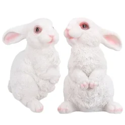 Sød kanin Skulptur Harpiks Håndværk Have Bunny Dekoration Simulering Kanin Statue til Plæne Have Patio