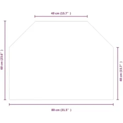 Sekskantet glasplade til pejs - Beskyttelse af gulv | Størrelse: 80x60 cm