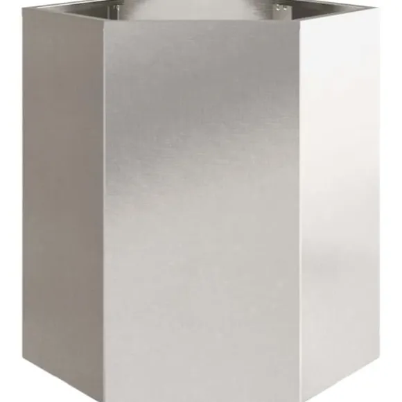 Sekskantet plantekrukke i rustfrit stål 46x40x45 cm | Farve: Metal | Størrelse: 46x40x45 cm