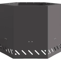 Sekskantet udendørs bålfad - Koldvalset stål | Farve: Sort | Størrelse: 58x58x51 cm