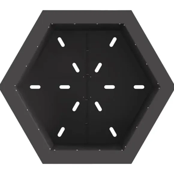 Sekskantet udendørs bålfad - Koldvalset stål | Farve: Sort | Størrelse: 58x58x51 cm