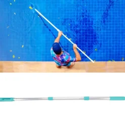 3-sektion teleskopisk swimmingpoolstang aftagelig aluminiums forlængerstang til swimmingpool til rengøringsnet