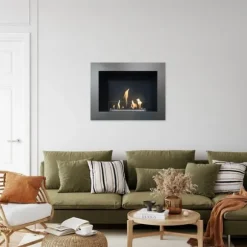 Serra bio-ethanol vægkomfur - Grå - atmosfærisk brændeovn - 1,5 KW varme
