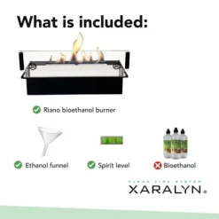 Serra bio-ethanol vægkomfur - Grå - atmosfærisk brændeovn - 1,5 KW varme