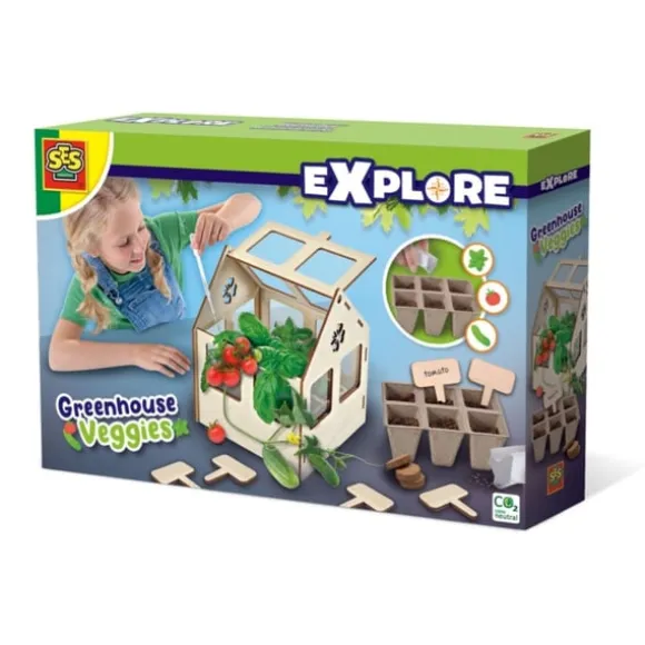 SES Creative Explore trædrivhus med grøntsager