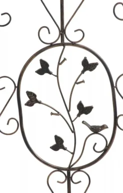 Set of 2 Antique Bronze Metal Burgus Garden Trellises for Climbing Plants, 122cm Height