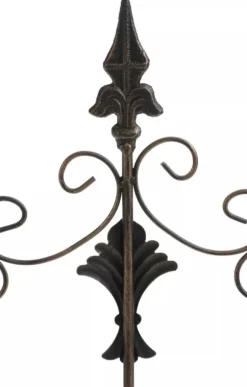 Set of 2 Antique Bronze Metal Burgus Garden Trellises for Climbing Plants, 122cm Height