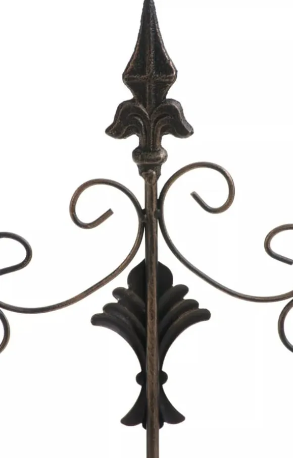 Set of 2 Antique Bronze Metal Burgus Garden Trellises for Climbing Plants, 122cm Height
