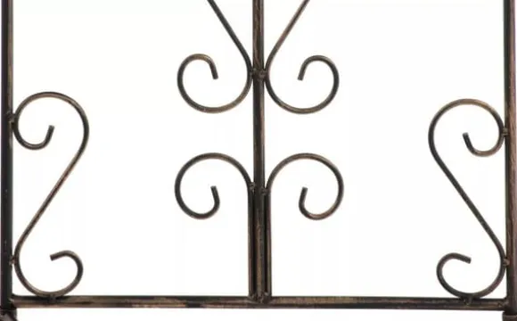 Set of 2 Antique Bronze Metal Burgus Garden Trellises for Climbing Plants, 122cm Height