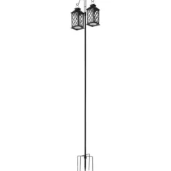 Shepherd's Hook, Dobbelt Udendørs Havekrog, 295x250x2345 mm, Sort, Stål