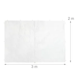 Sidepanel-sæt til havepavillon, 300x200 cm, hvid