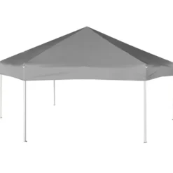 6-sidet pop up-pavillon med vægge | Størrelse: 3,6x3,1 m | Farve: Grå