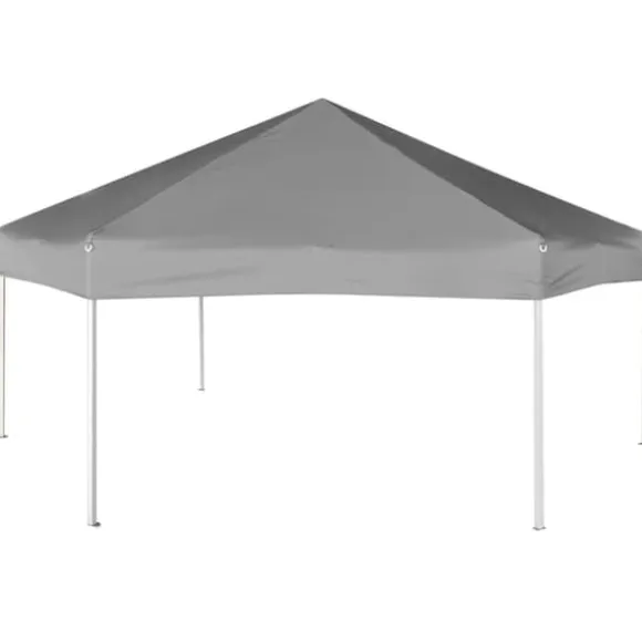6-sidet pop up-pavillon med vægge | Størrelse: 3,6x3,1 m | Farve: Grå