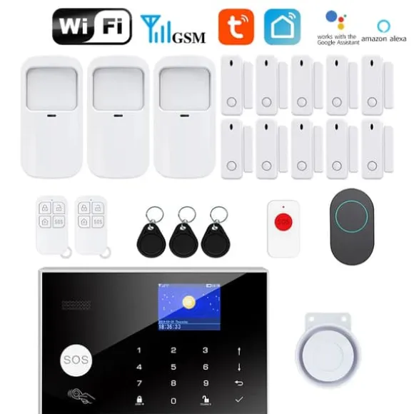 Sikkerhedsalarm System, GSM og WiFi Forbindelse, App Kontrol,EU-stik-d, D