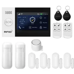 Sikkerhedsalarm System, Smart Home Integration, App Kontrol,EU Stik, 4G WiFi Kit C