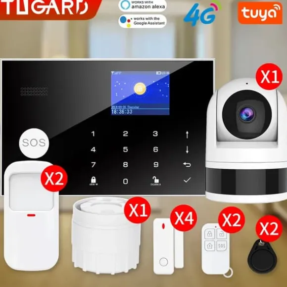 Sikkerhedsalarmssystem, Trådløs forbindelse, Smart Home-kompatibilitet,E, EU-stik