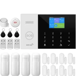 Sikkerhedsalarmssystem, Trådløs forbindelse, Smart app kontrol,EU Stik, GSM 2G Kit E