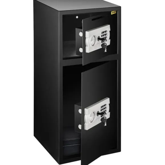 Sikkerhedsboks, Tungt stål, Eksterne dimensioner: 29 1/2" H x 13 1/2" B x 13 1/2" D, 3-8 cifret kode tilpasselig