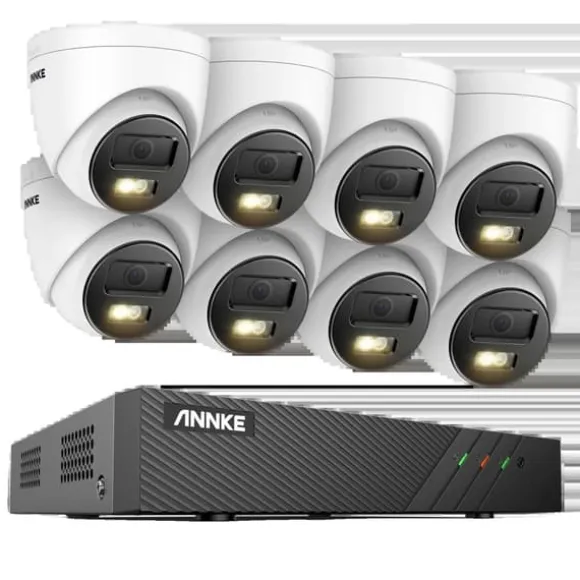 Sikkerhedskamera, 6MP opløsning, bevægelsesdetektion,Ingen, 8CH NVR 8Pcs Kamera