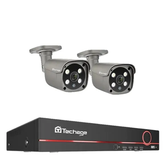 Sikkerhedskamera System, 8 Kanaler, To-Vejs Lydkommunikation,8CH 2PCS 5MP KAMERA, 3T Indbygget HDD