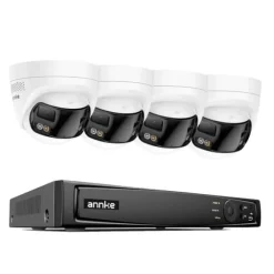 Sikkerhedskamera System, 180° Panoramisk Udsigt, 8MP Højkvalitets Billede,6MP 51HD 4Pcs Kits, Ingen