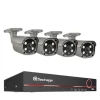 Sikkerhedskamera System, 8 Kanaler, To-Vejs Lydkommunikation,8CH 4PCS 5MP KAMERA, 3T Indbygget HDD