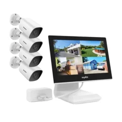 Sikkerhedskamera System, 10.1" LCD Skærm, 1080P Full HD Nattesyn,4PCS 0TB