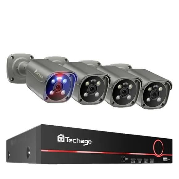 Sikkerhedskamera System, 8 Kanaler, To-Vejs Lydkommunikation,8CH 4PCS 8MP KAMERA, Ingen indbygget HDD