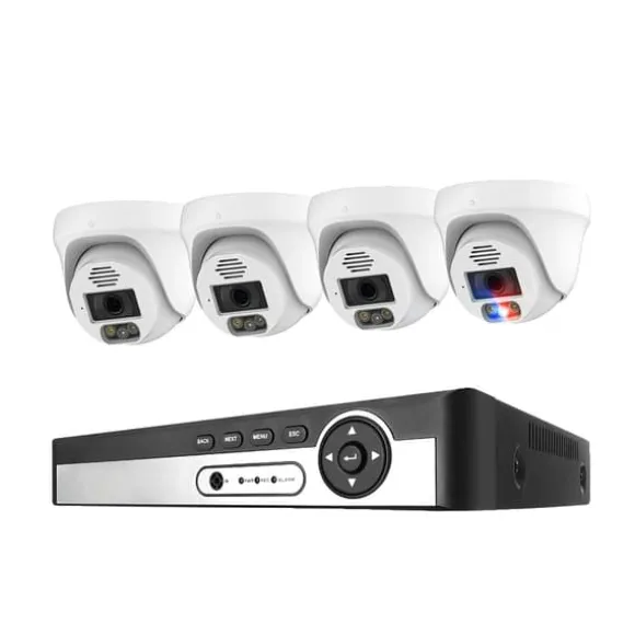 Sikkerhedskamera system, 4K opløsning, AI ansigtsgenkendelse,4T, 8CH NVR 4 KAMERA 8MP