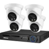 Sikkerhedskamera system, 8MP 4K opløsning, AI farve natvision, , 4CH NVR and 4 Camera, 1T