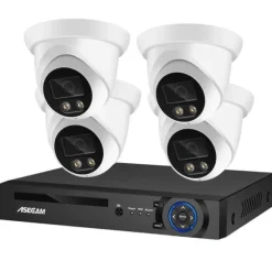 Sikkerhedskamera system, 8MP 4K opløsning, AI farve natvision, , 4CH NVR and 4 Camera, None